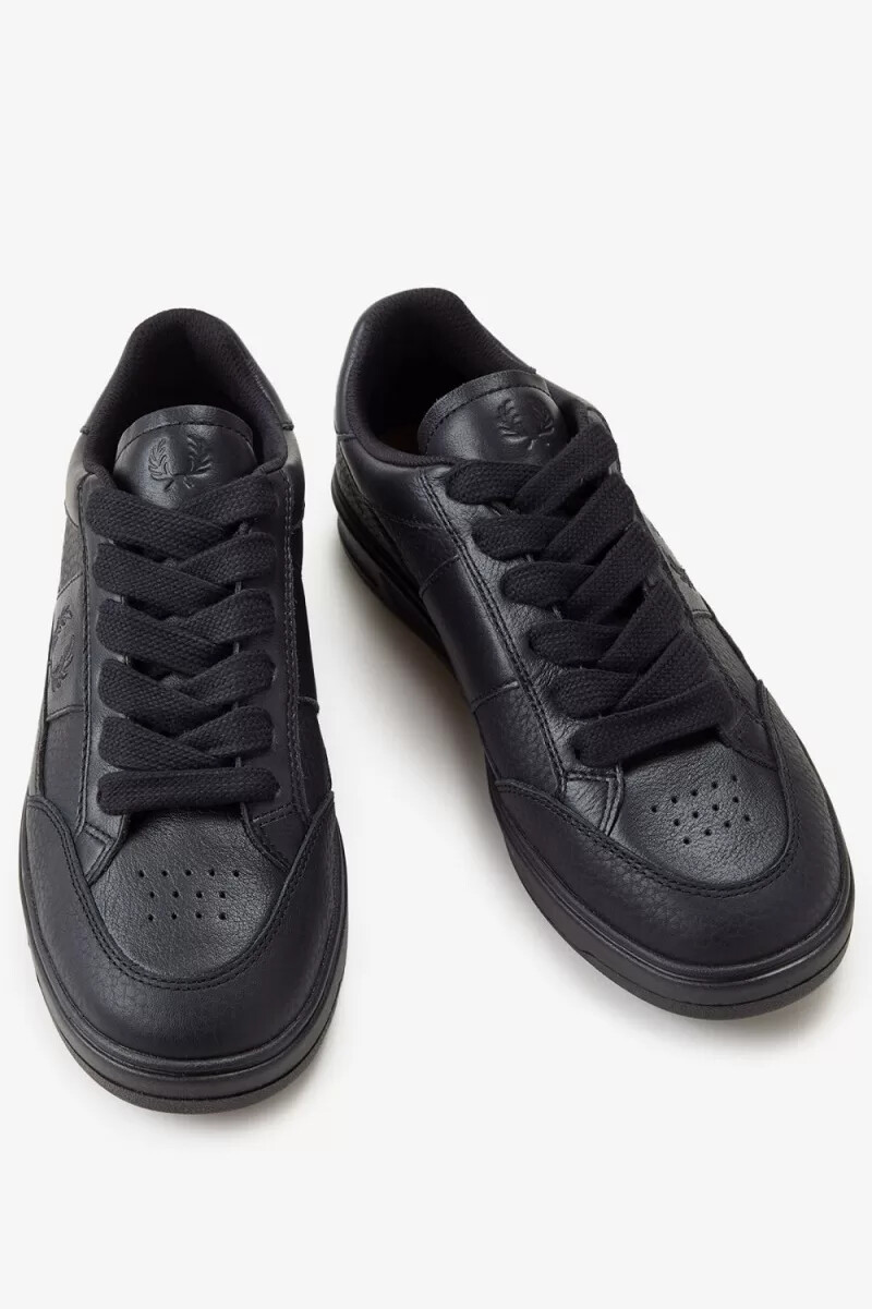 fred perry b440 mens tennis shoes black anchor grey