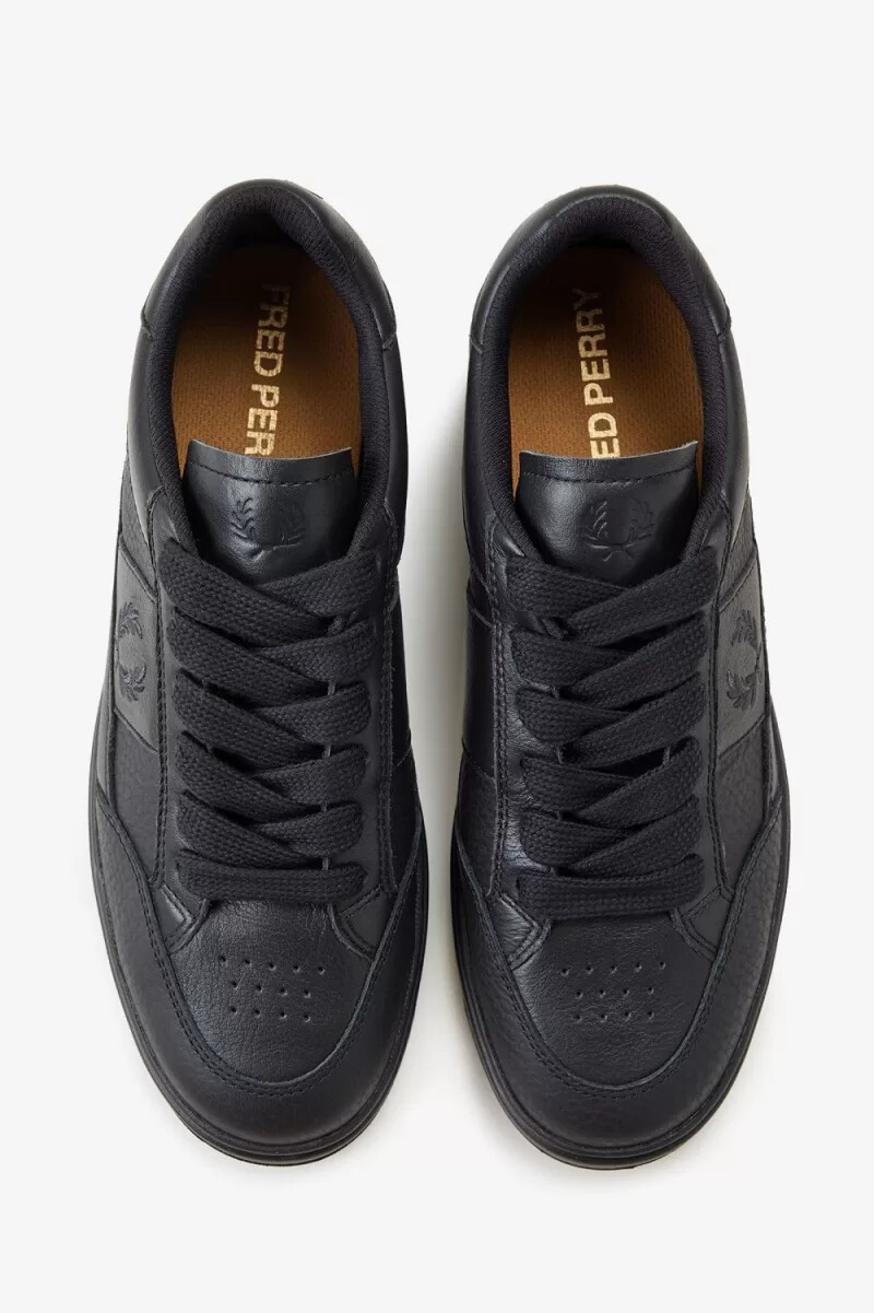 fred perry b440 mens tennis shoes black anchor grey