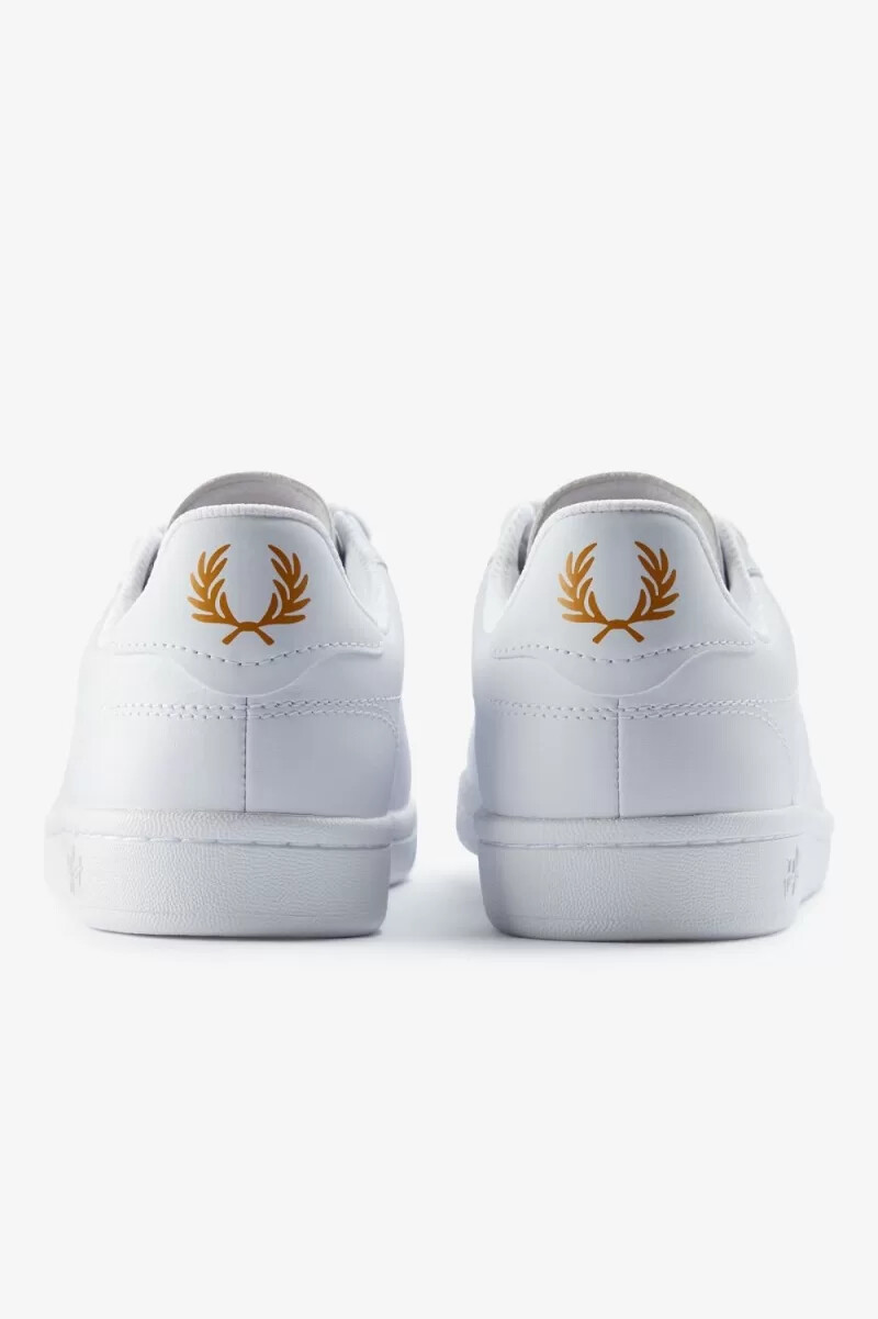 fred perry b721 mens tennis shoes white metallic gold