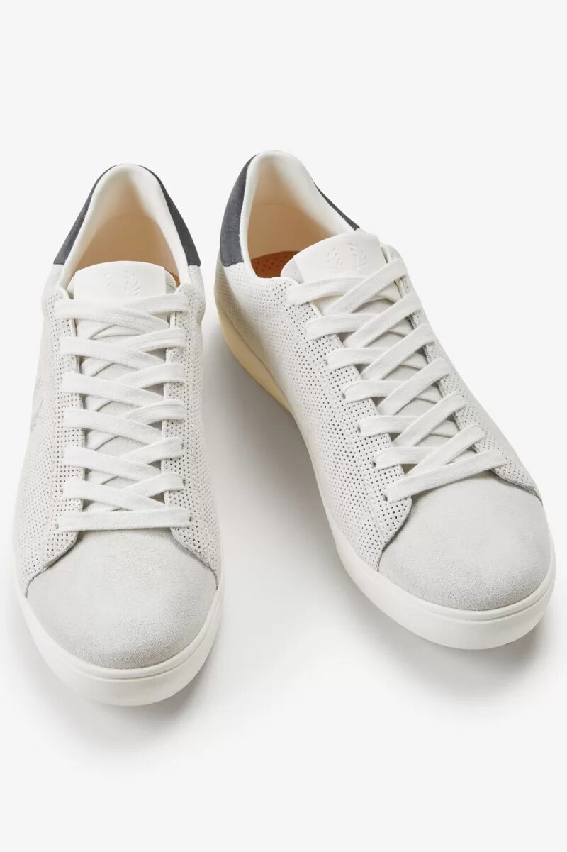 fred perry spencer mens tennis shoes snow white oatmeal