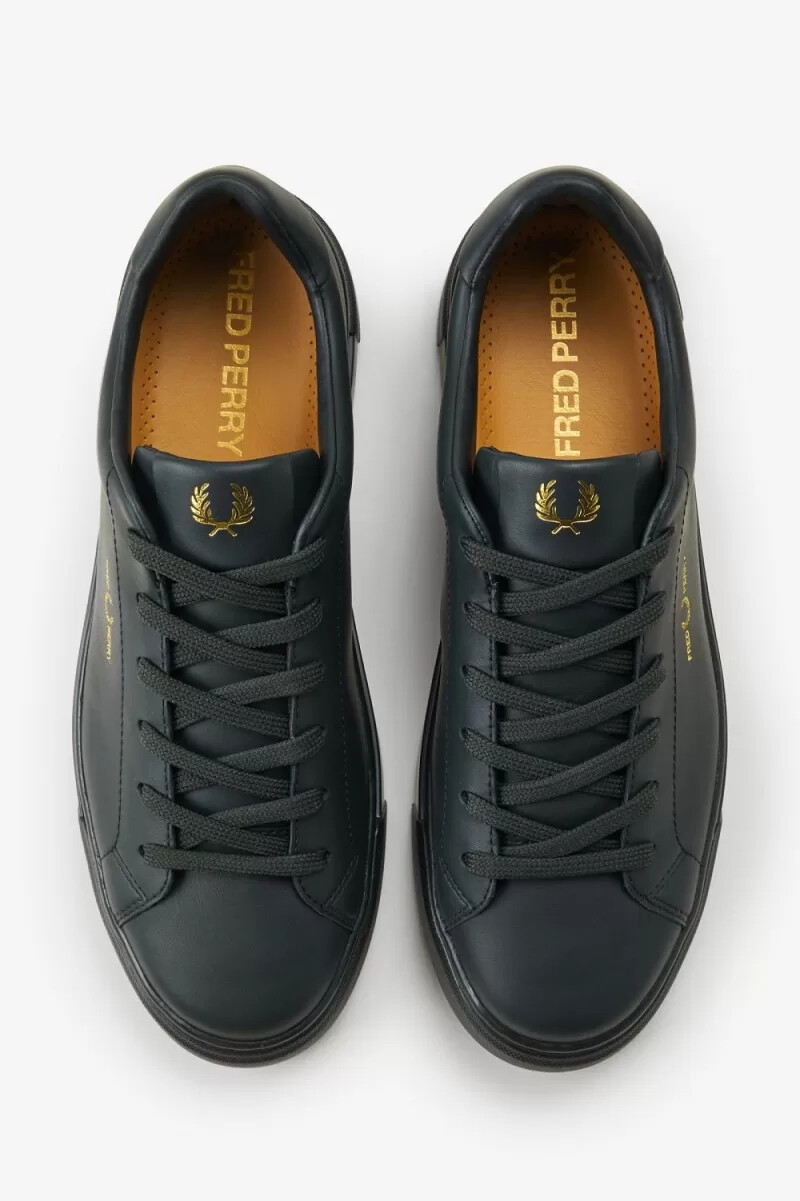 fred perry b71 mens tennis shoes night green gold
