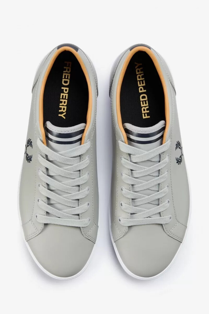 fred perry baseline mens tennis shoes grey navy