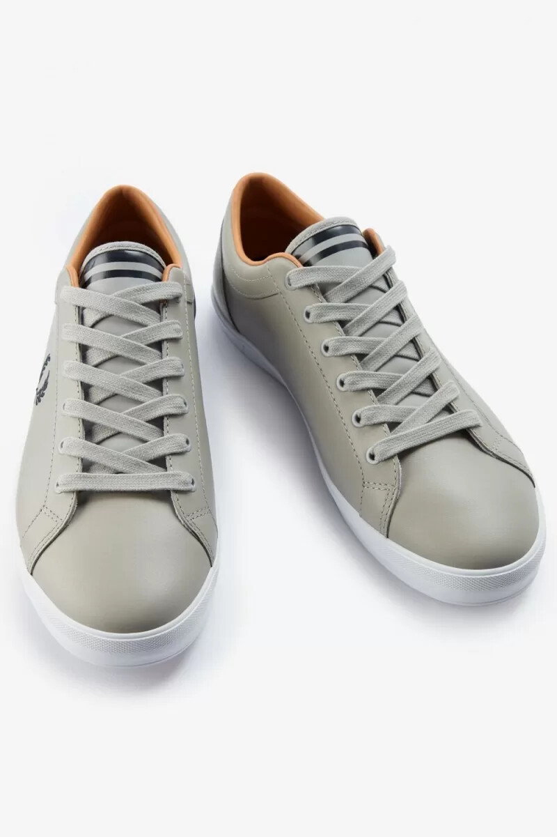 fred perry baseline mens tennis shoes grey navy