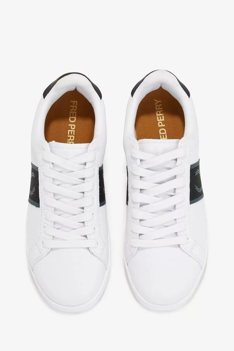 fred perry b721 mens tennis shoes white petrol blue