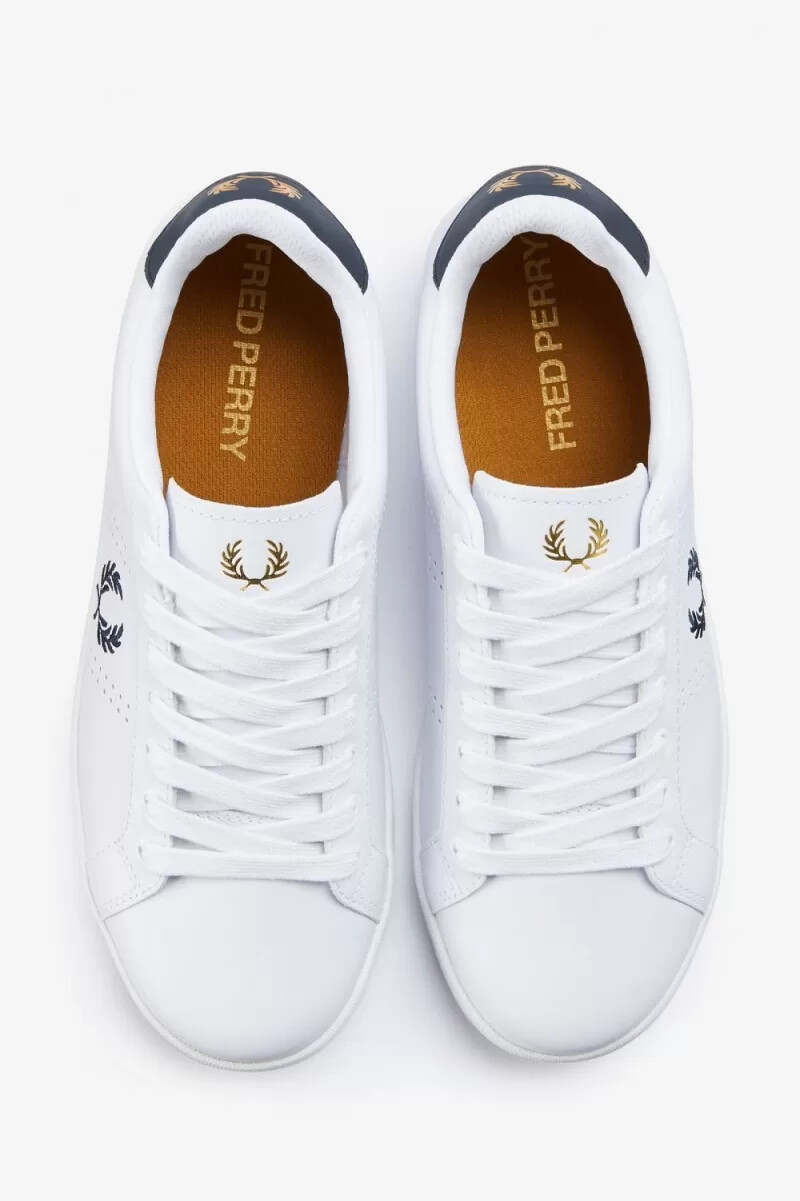 fred perry b721 mens tennis shoes white navy