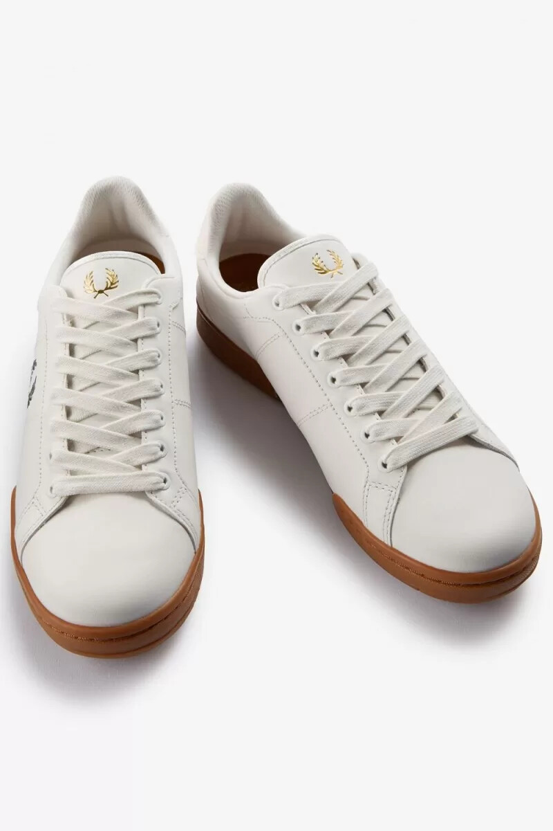 fred perry b722 mens tennis shoes snow white field green