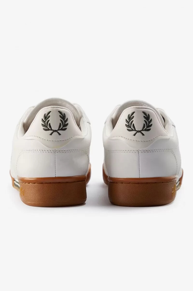 fred perry b722 mens tennis shoes snow white field green