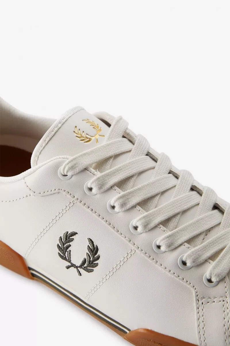 fred perry b722 mens tennis shoes snow white field green