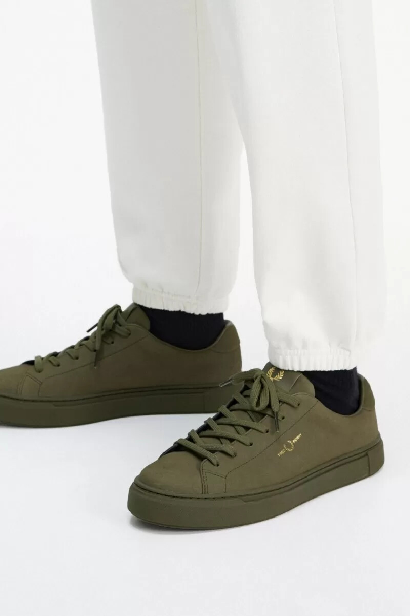 fred perry b71 mens tennis shoes uniform green gold