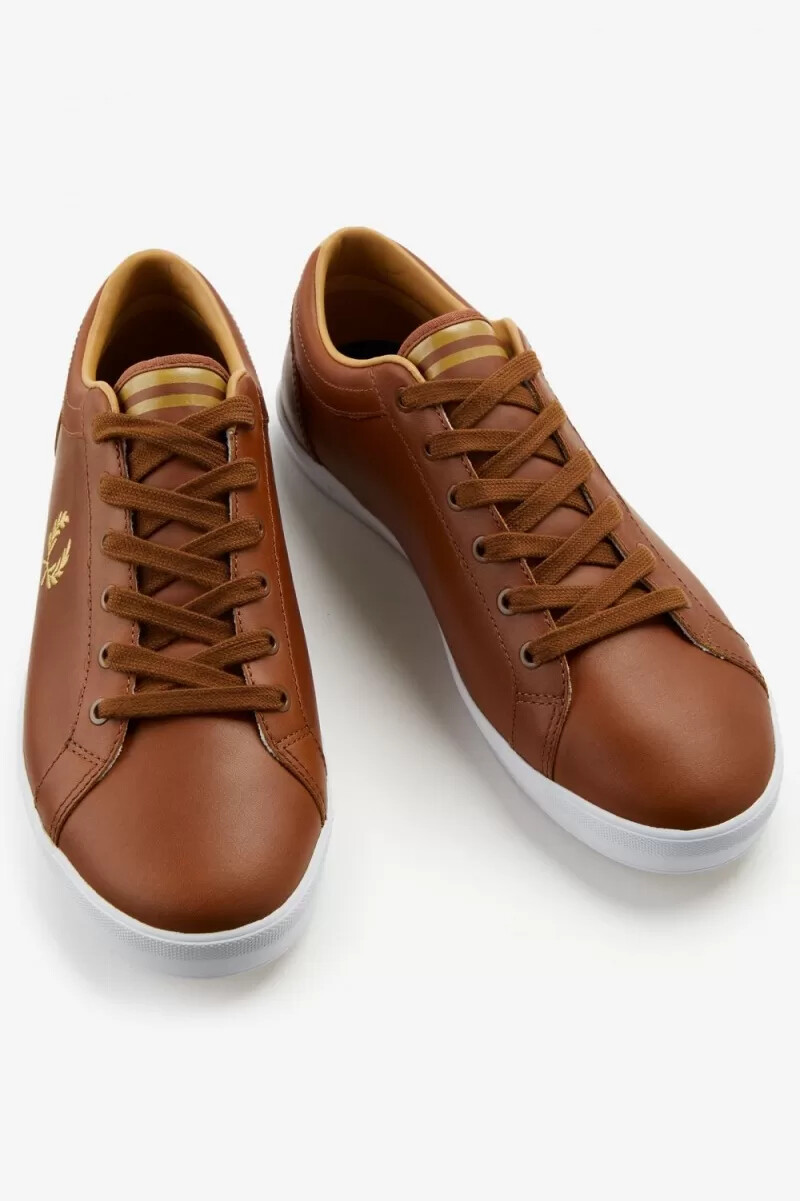 fred perry baseline mens tennis shoes tan