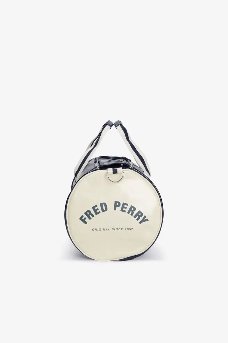 fred perry classic barrel womens bags navy beige
