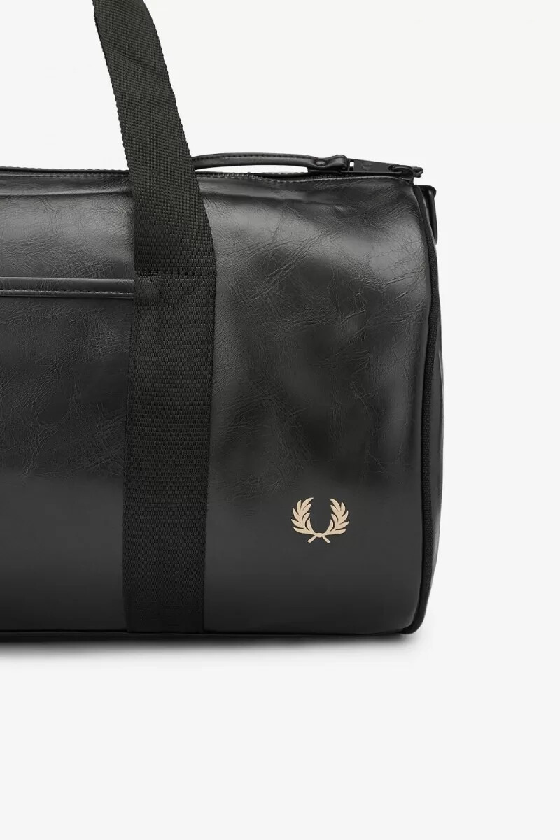 fred perry tonal pu barrel womens bags black