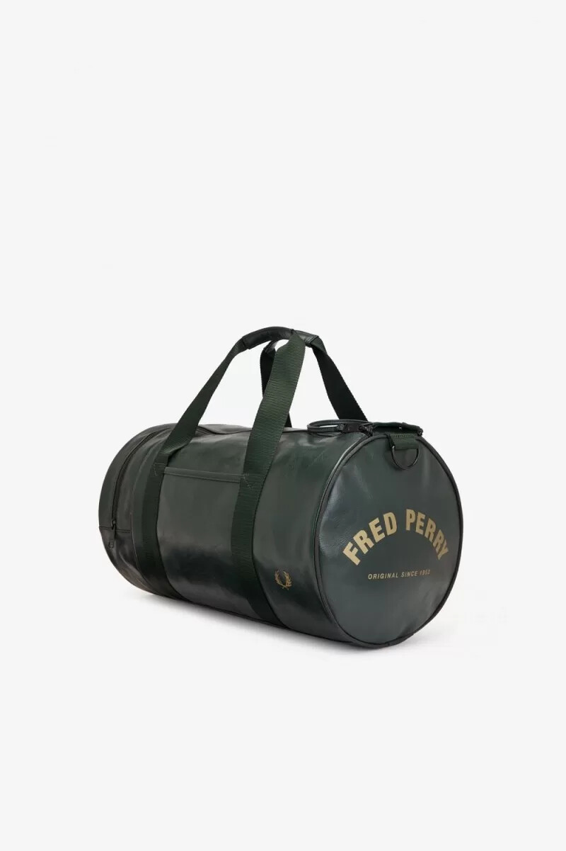 fred perry tonal barrel womens bags dark green