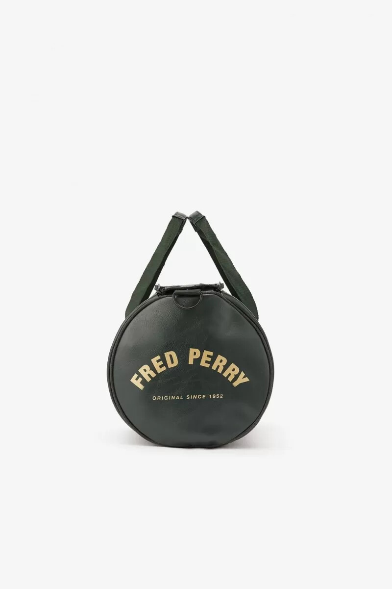 fred perry tonal barrel womens bags dark green