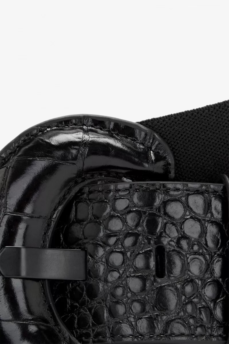 fred perry elasticated leather womens belts black