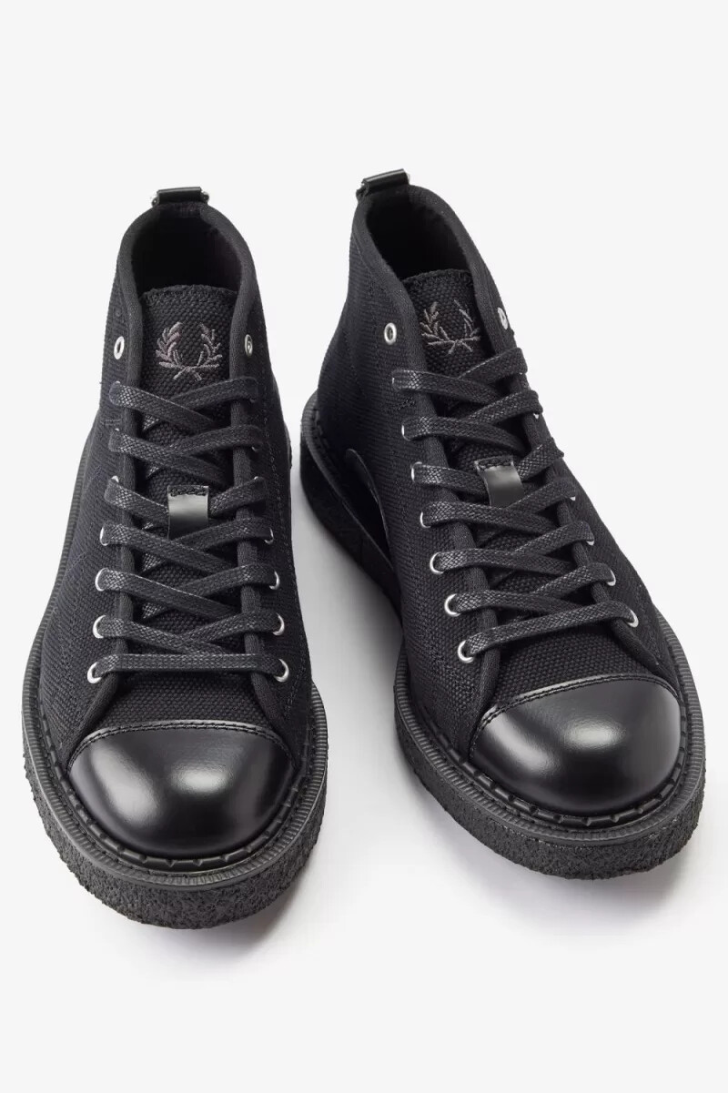fred perry canvas monkey womens boots black