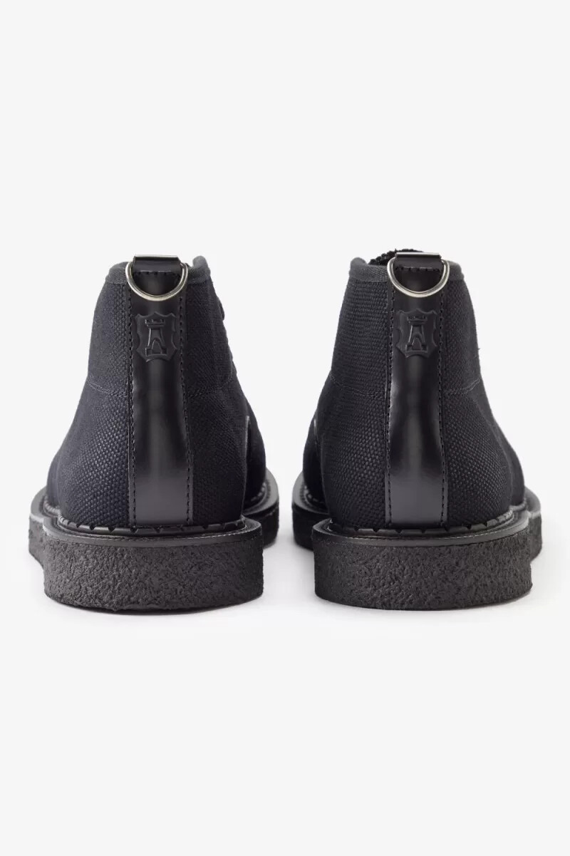 fred perry canvas monkey womens boots black
