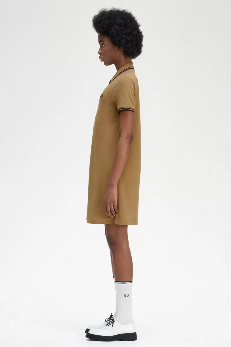 fred perry twin tipped shirt womens dress brown