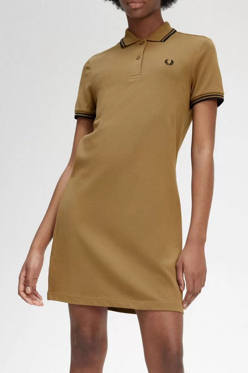 fred perry twin tipped shirt womens dress brown