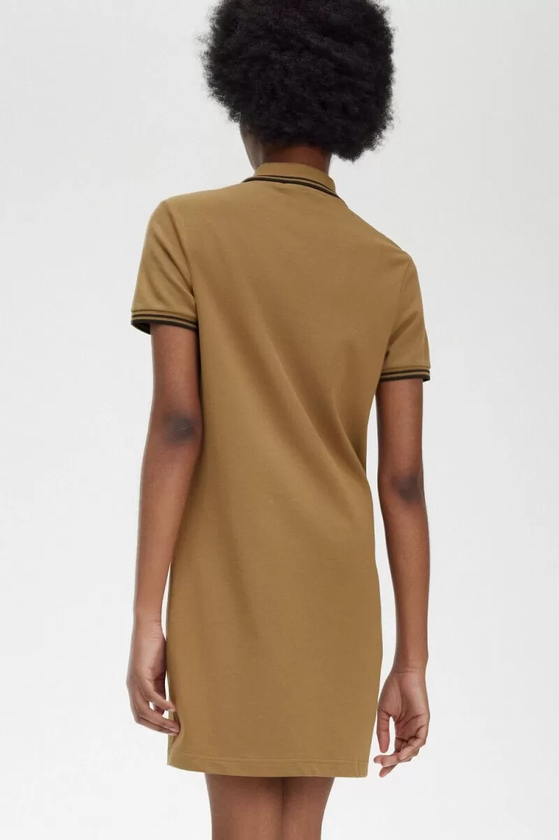 fred perry twin tipped shirt womens dress brown