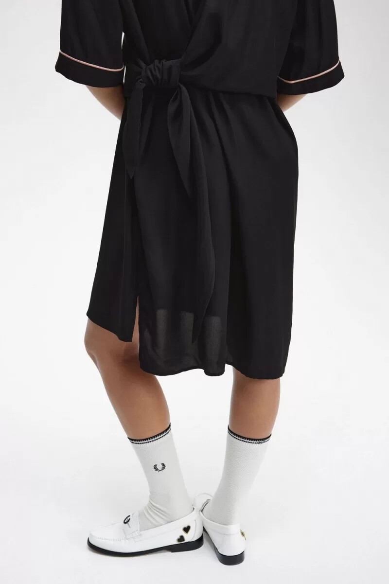 fred perry bowling shirt womens dress black