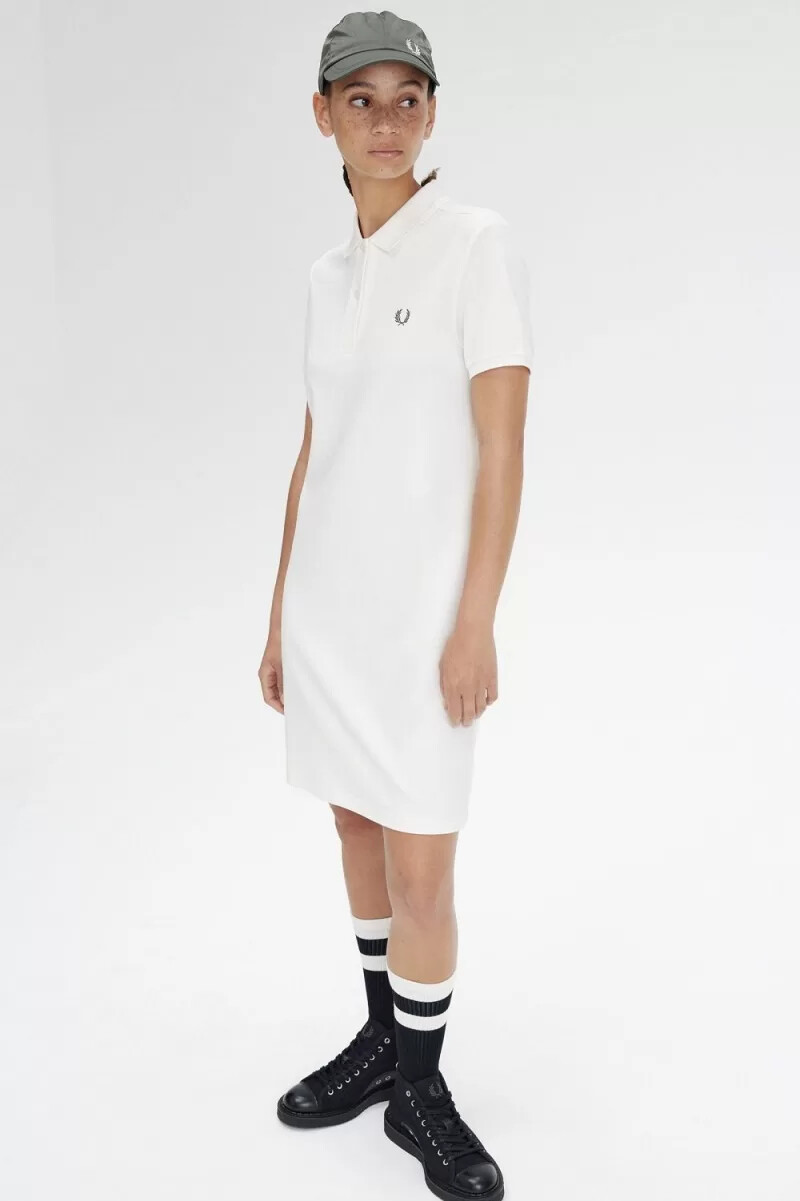 fred perry shirt womens dress snow white