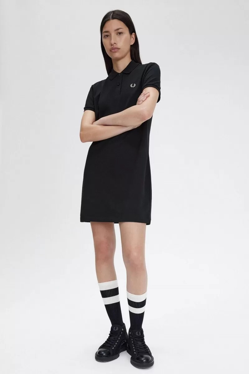 fred perry shirt womens dress black