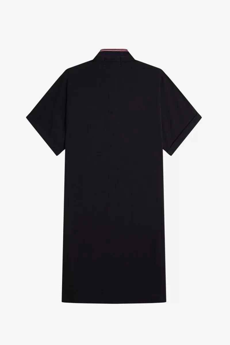 fred perry tipped piqué shirt womens dress black