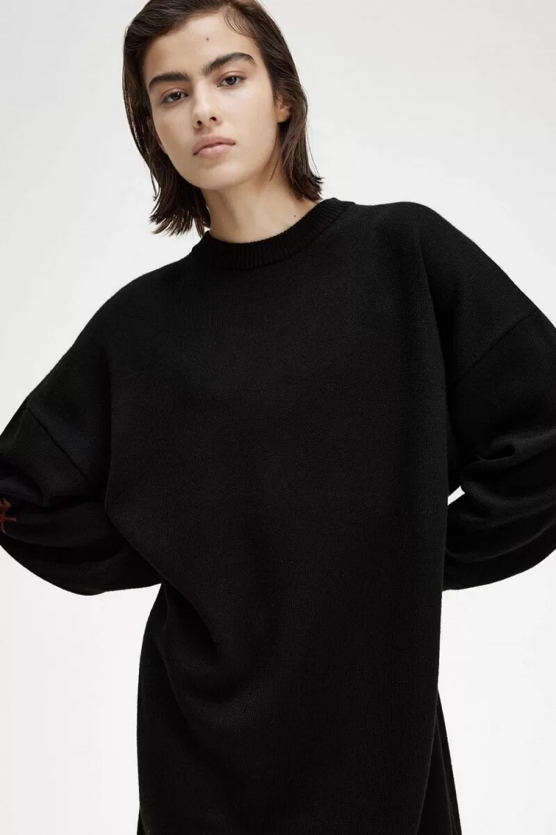 fred perry laurel wreath knitted womens dress black