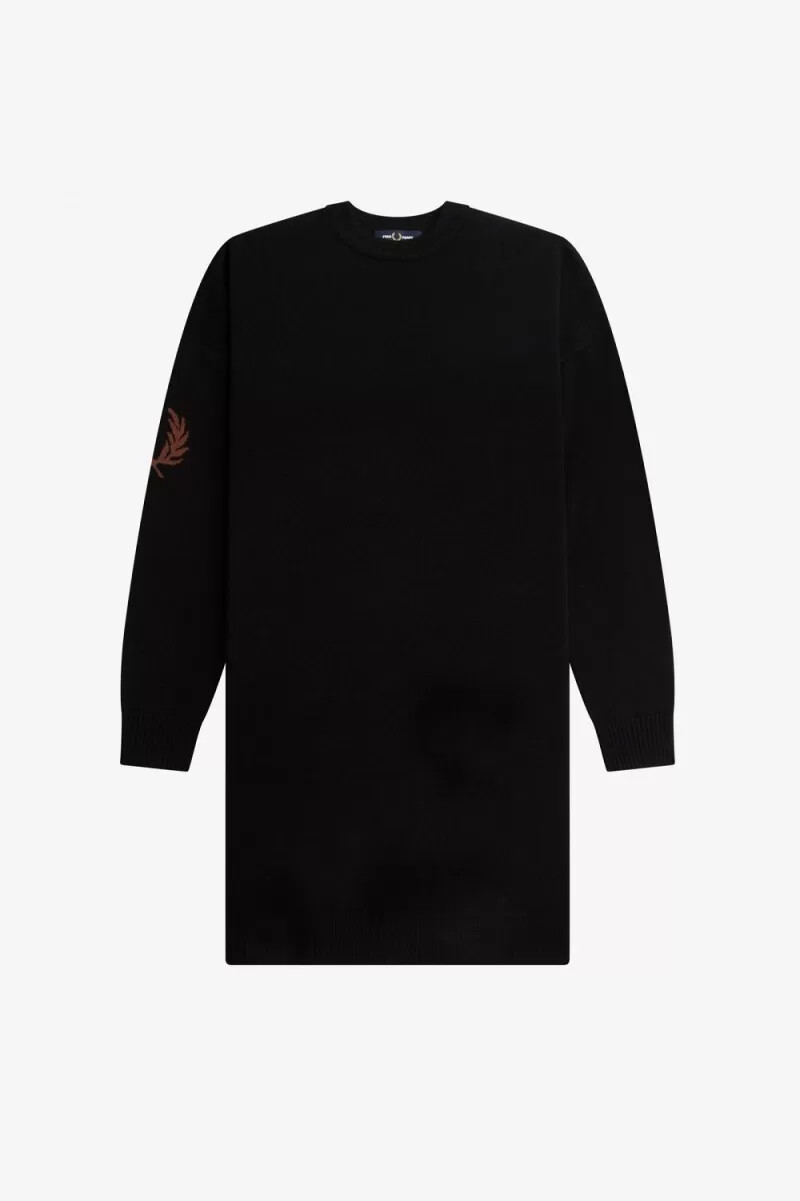 fred perry laurel wreath knitted womens dress black
