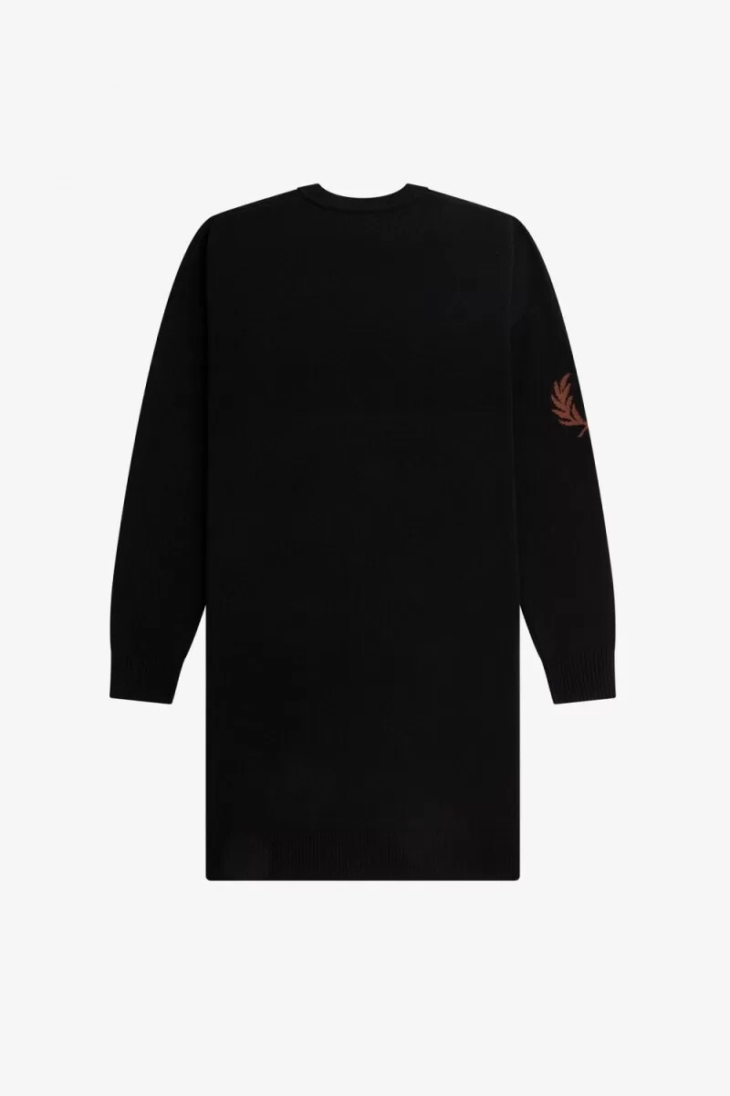 fred perry laurel wreath knitted womens dress black