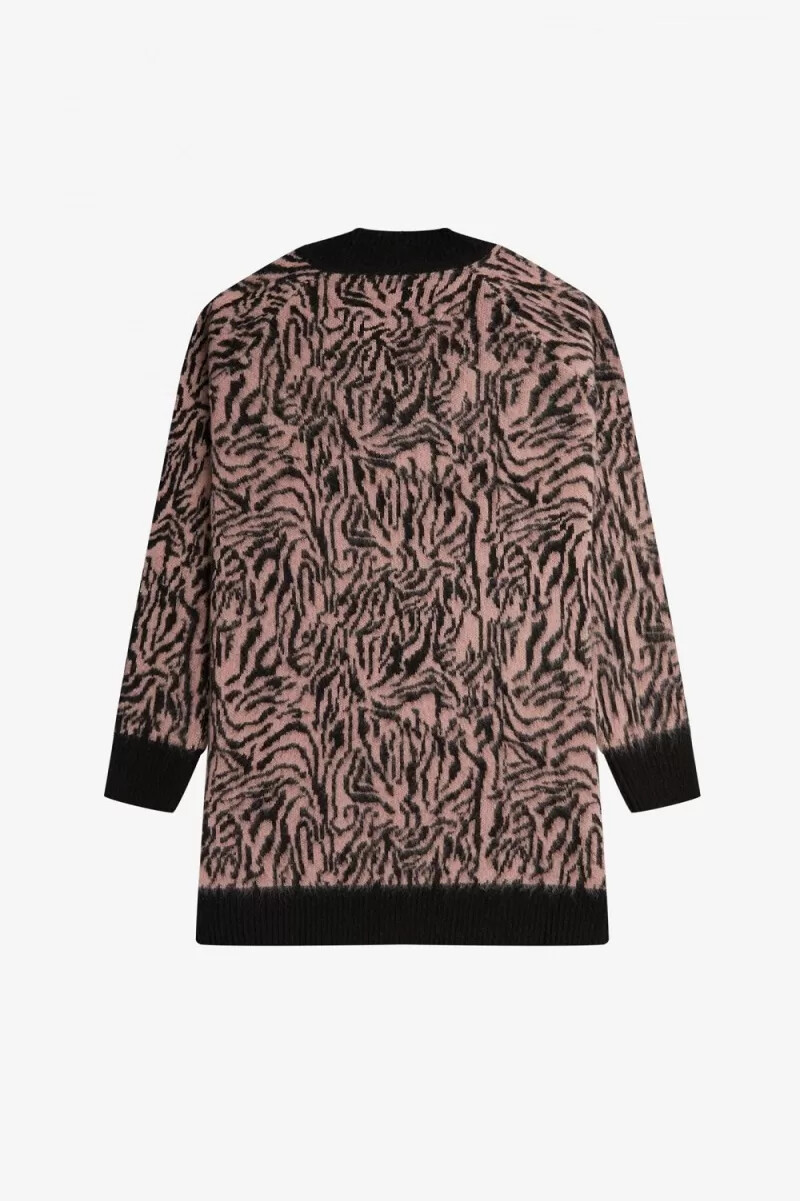 fred perry zebra knitted womens dress dusty rose pink