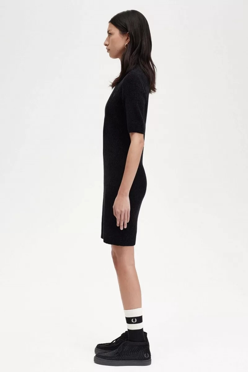 fred perry chenille rib womens dress black