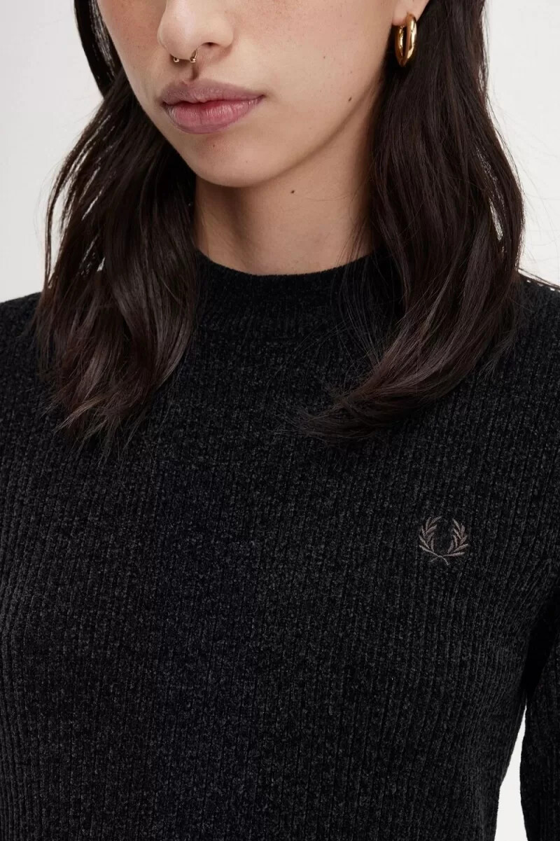 fred perry chenille rib womens dress black