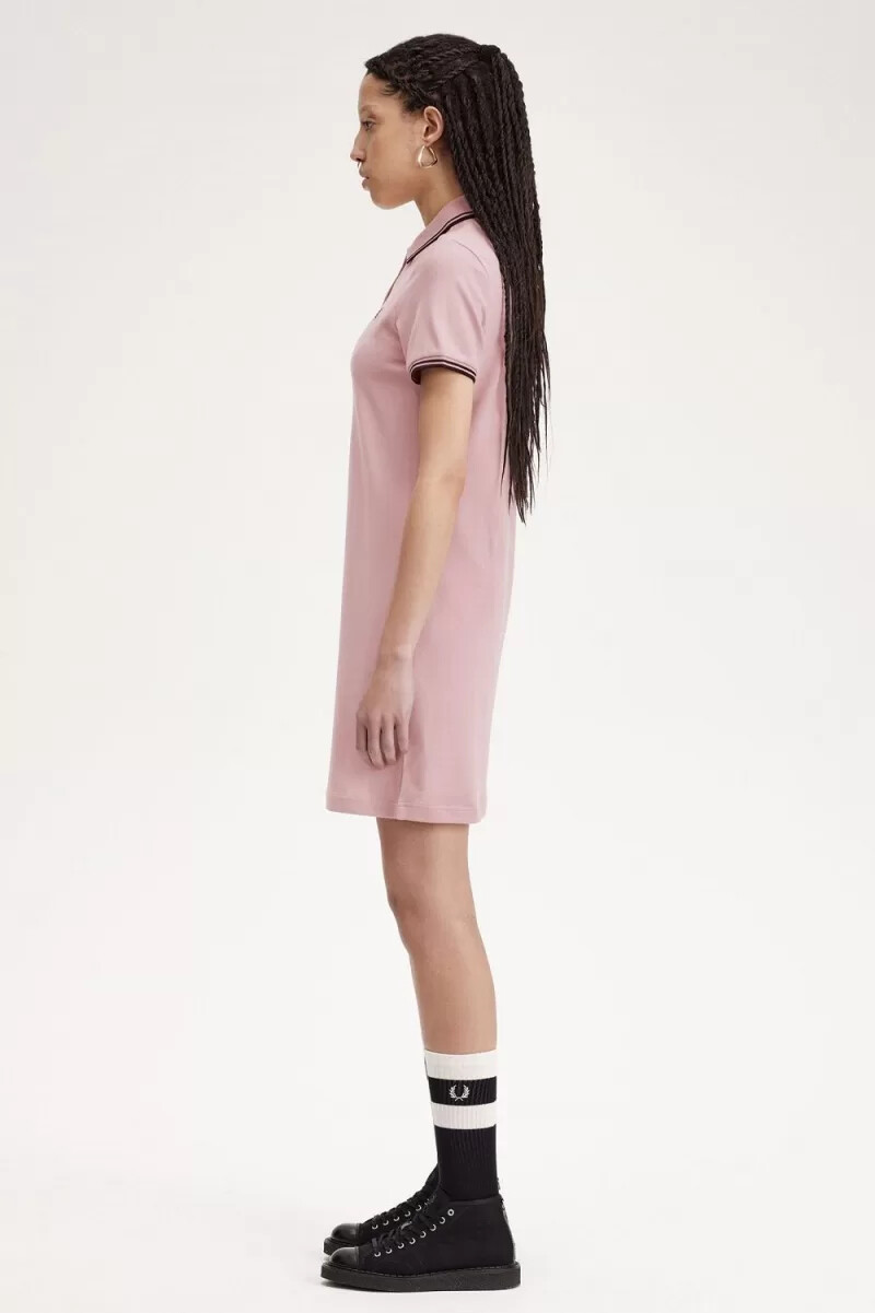 fred perry twin tipped shirt womens dress dusty rose pink
