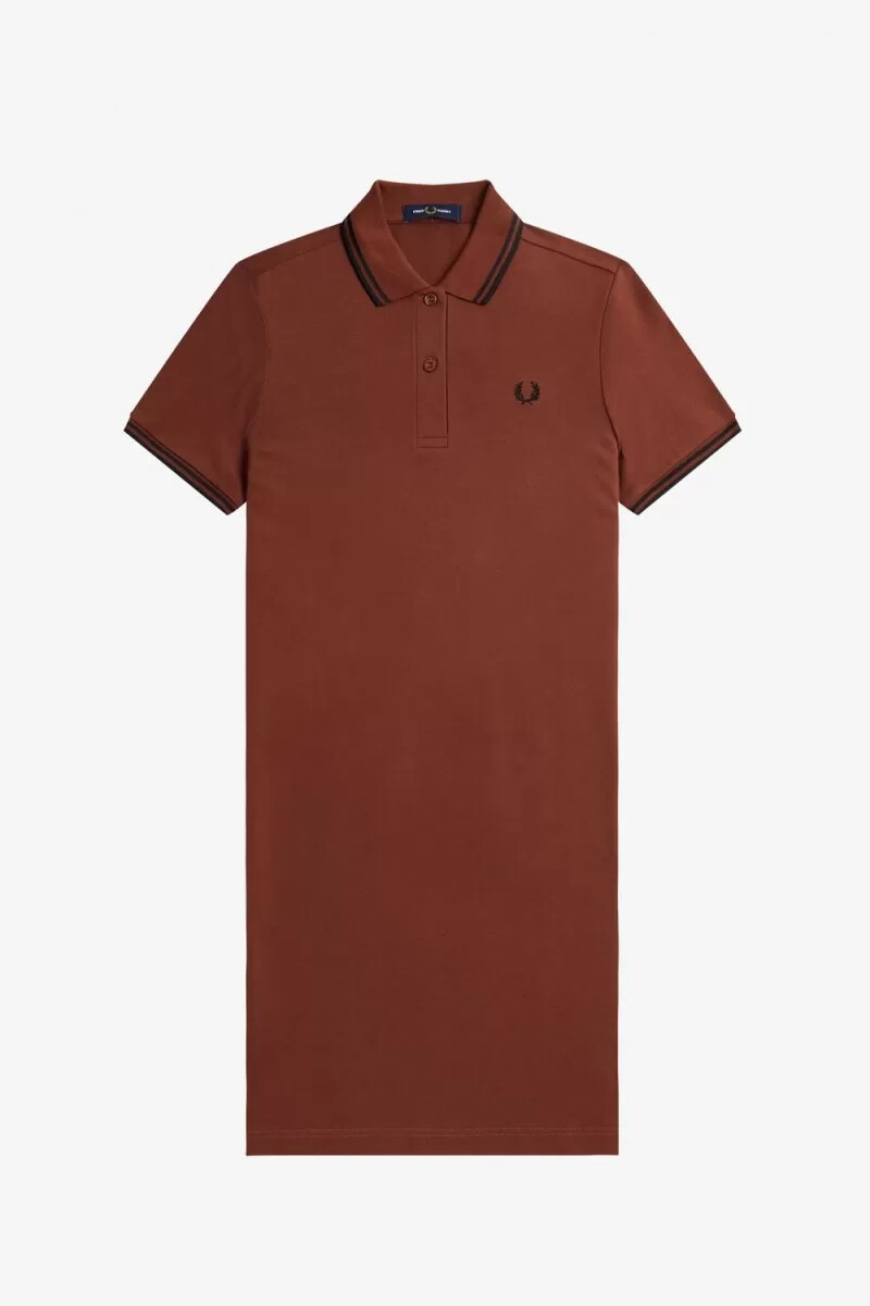 fred perry twin tipped shirt womens dress whisky brown black