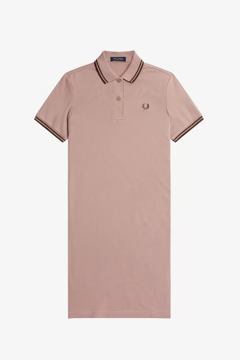 fred perry twin tipped shirt womens dress dark pink whisky brown