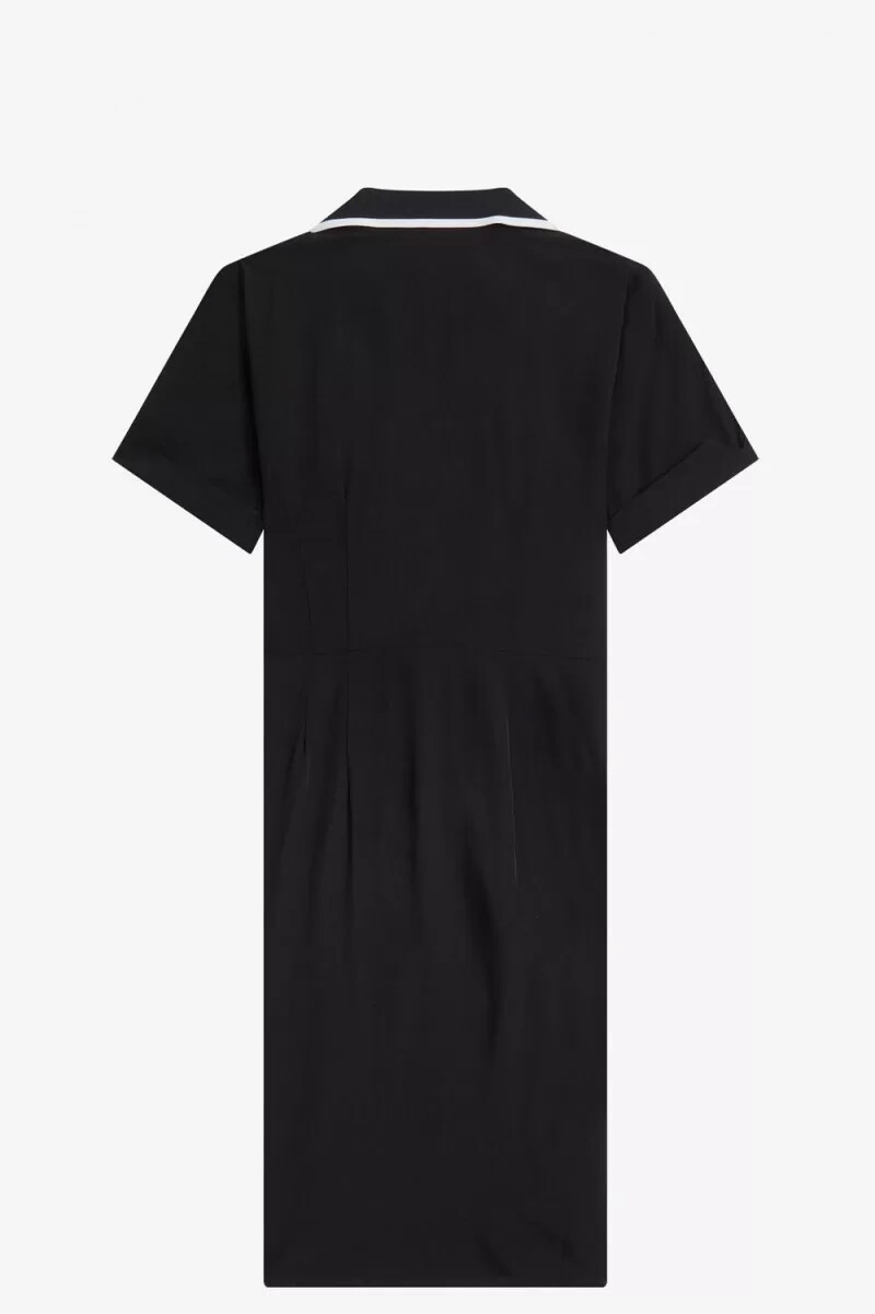 fred perry bowling shirt womens dress black