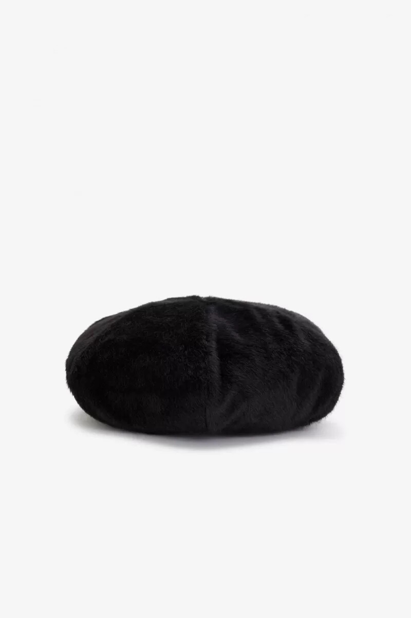 fred perry embroidered beret womens hats black