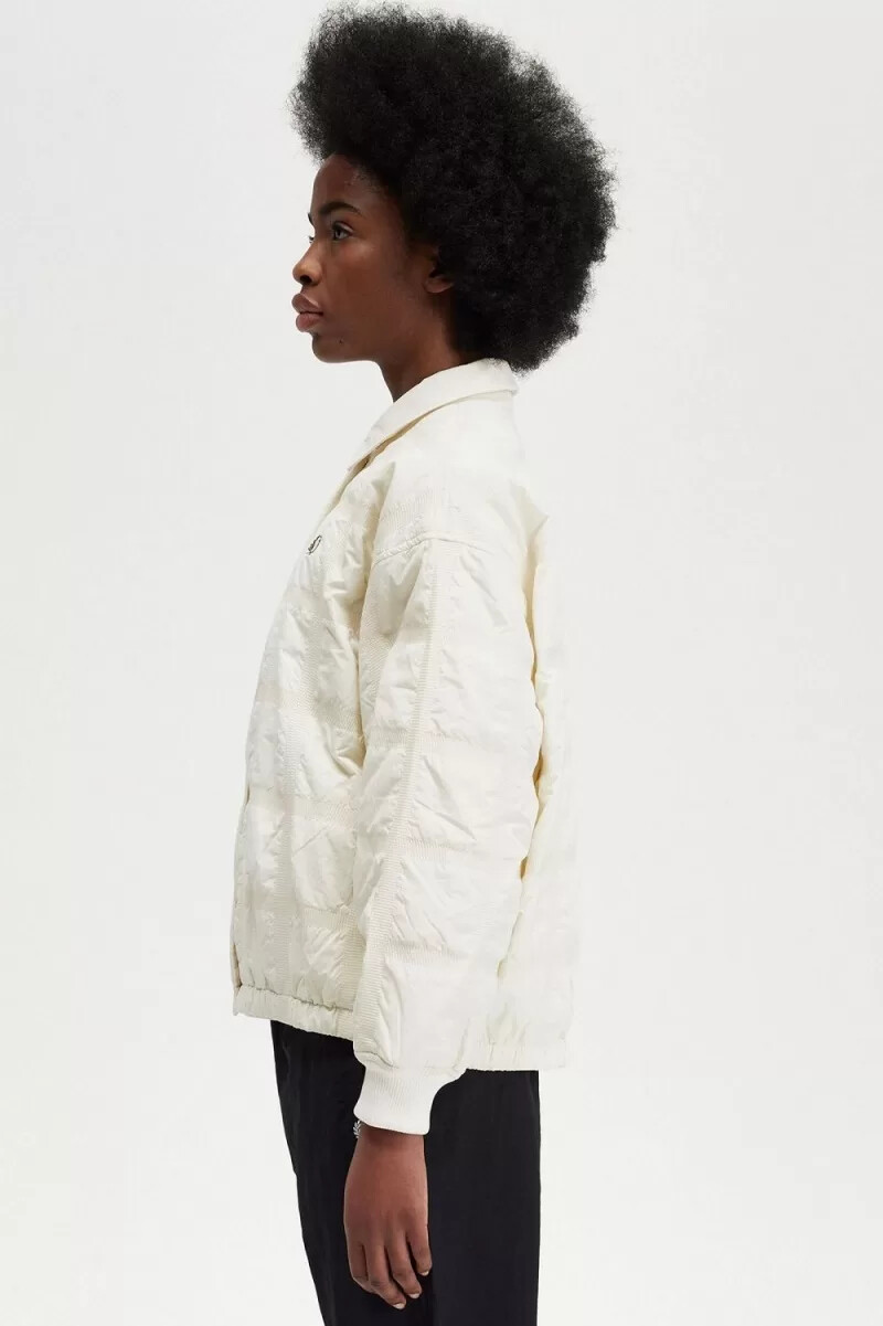 fred perry quilted womens jackets beige