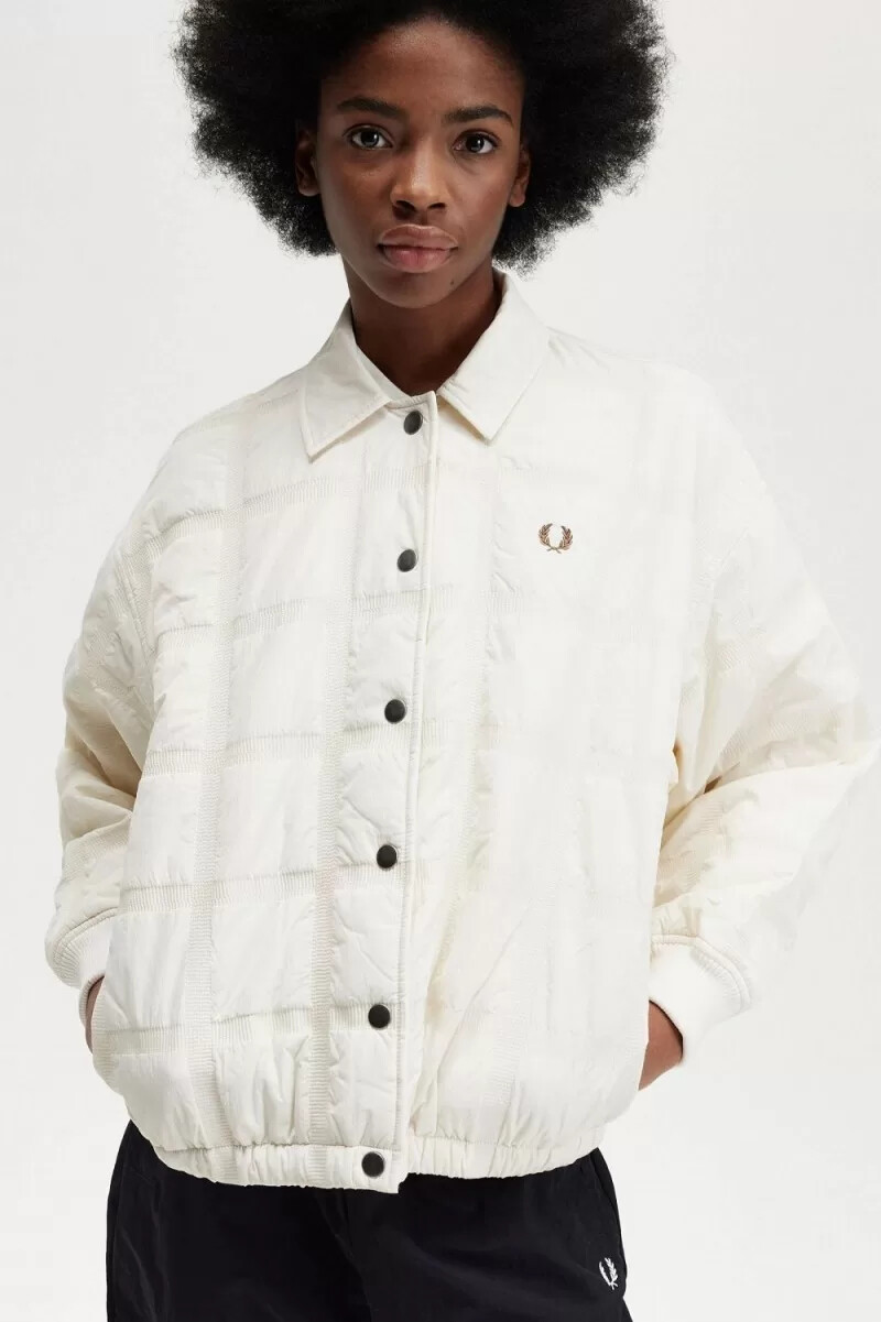 fred perry quilted womens jackets beige