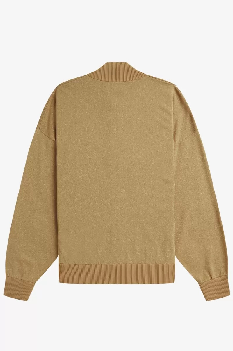 fred perry metallic knitted bomber womens jackets 1964 gold