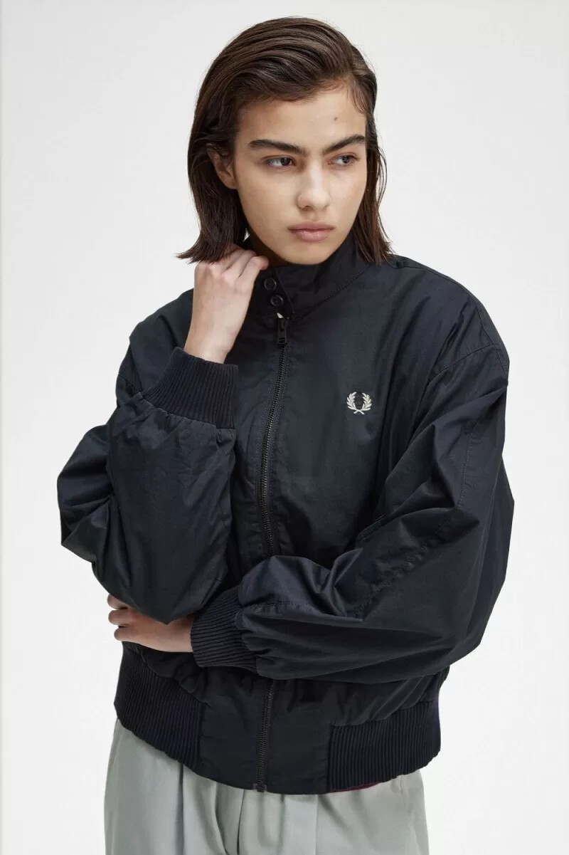 fred perry batwing zip-through womens jackets navy