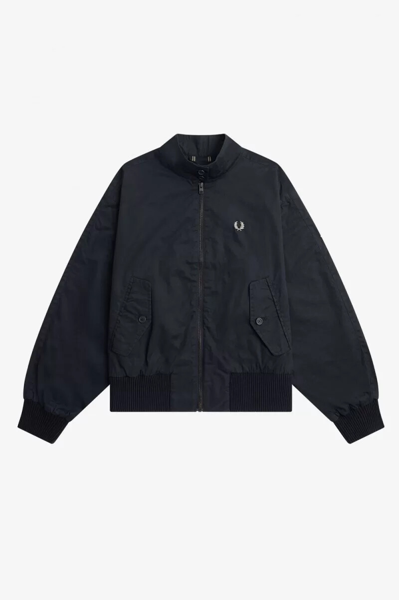fred perry batwing zip-through womens jackets navy
