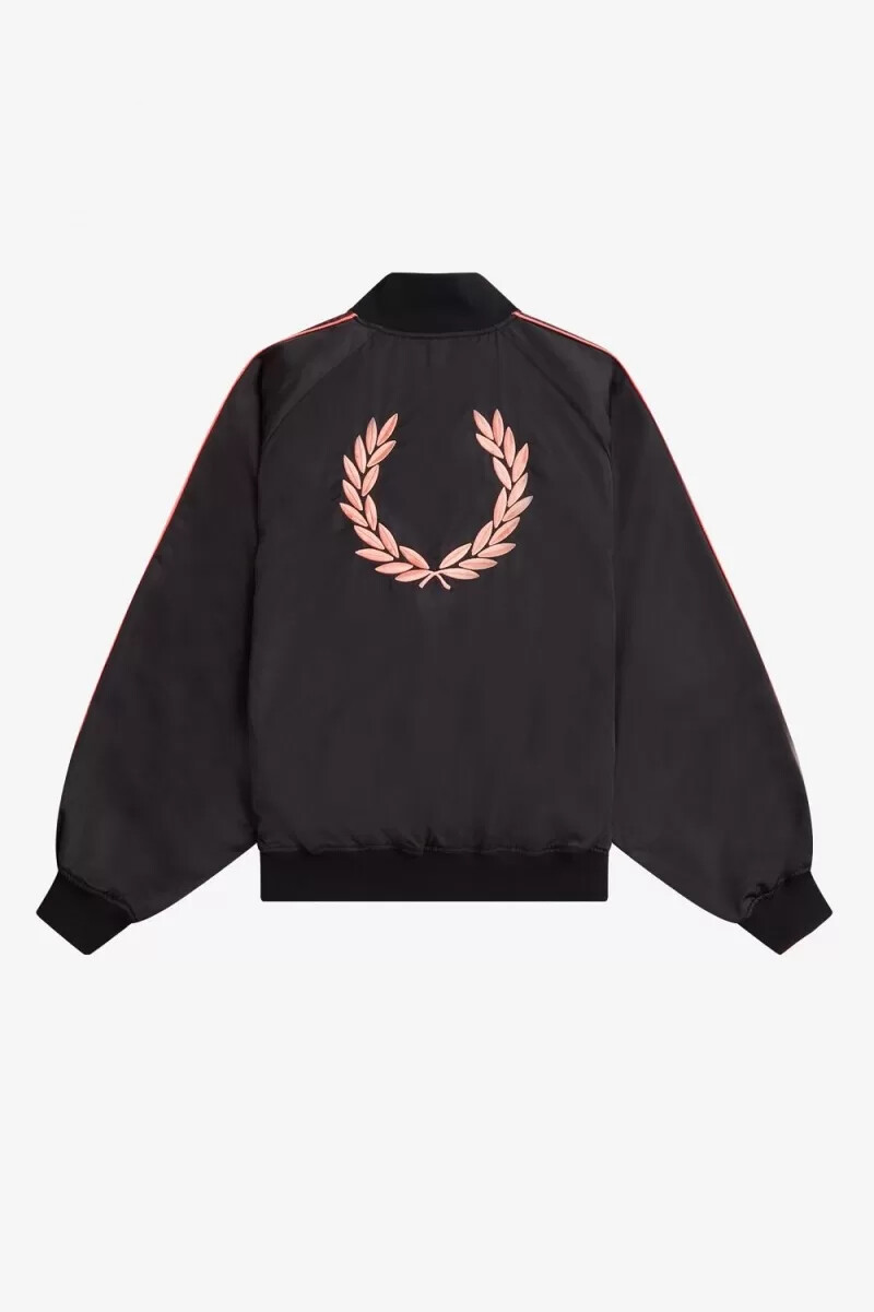 fred perry printed lining bomber womens jackets black