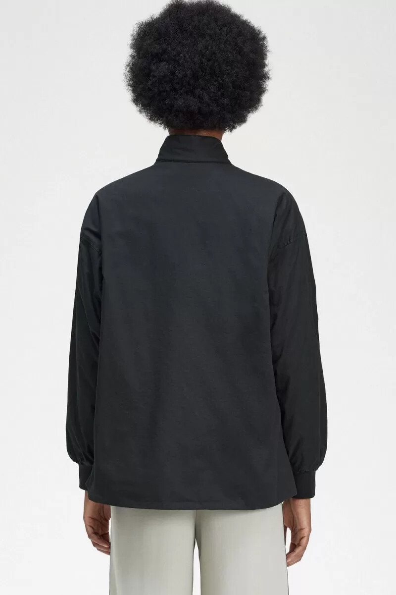 fred perry padded zip-through womens jackets black