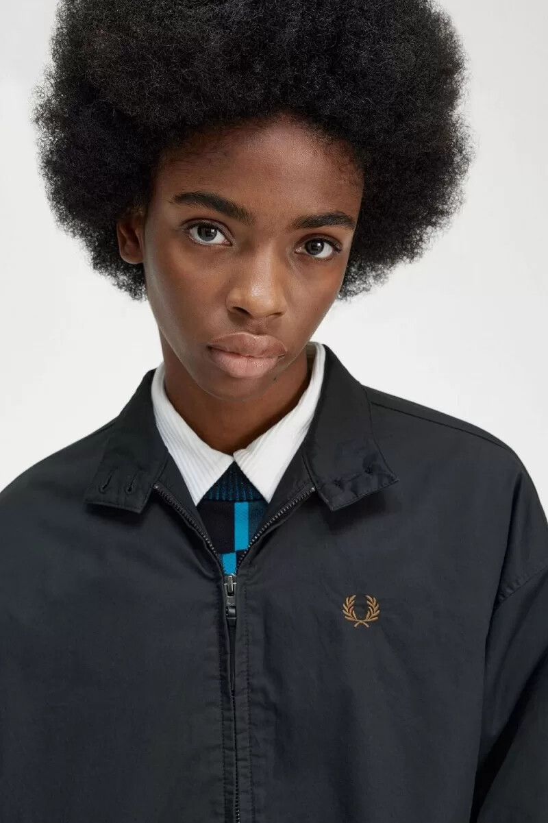 fred perry padded zip-through womens jackets black