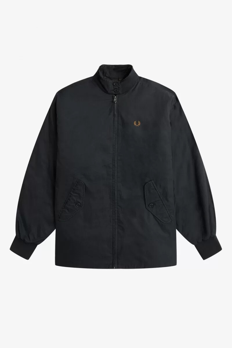 fred perry padded zip-through womens jackets black