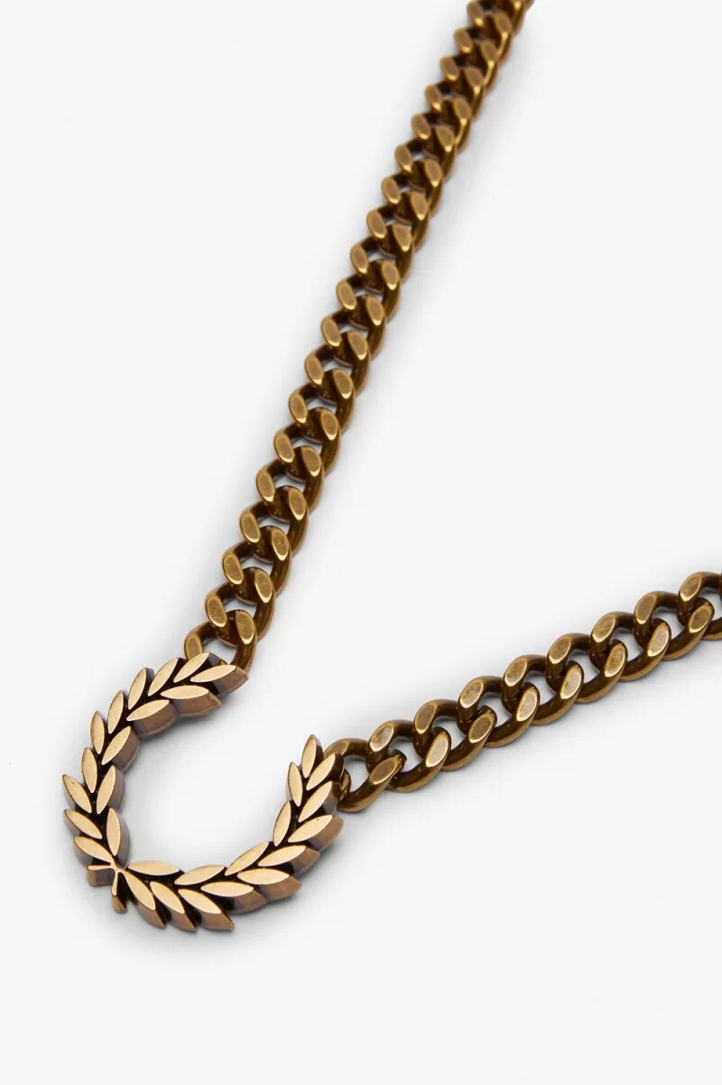 fred perry chunky laurel wreath necklace womens jewellery gold