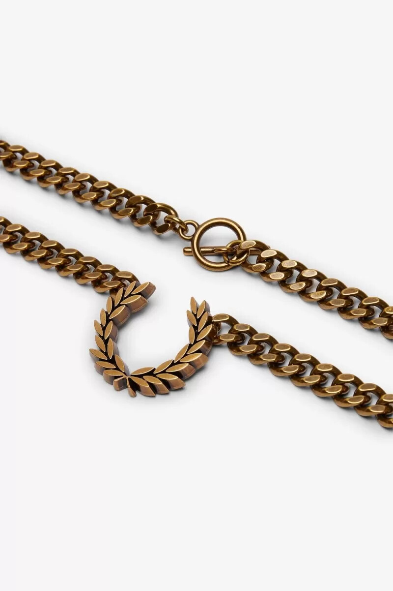 fred perry chunky laurel wreath necklace womens jewellery gold